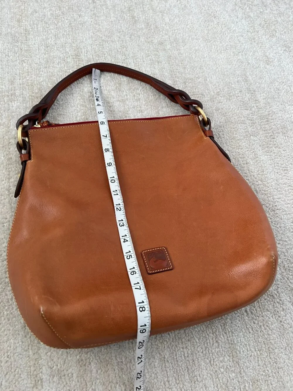 Dooney & Bourke Florentine Leather Twist Strap Hobo Shoulder Bag